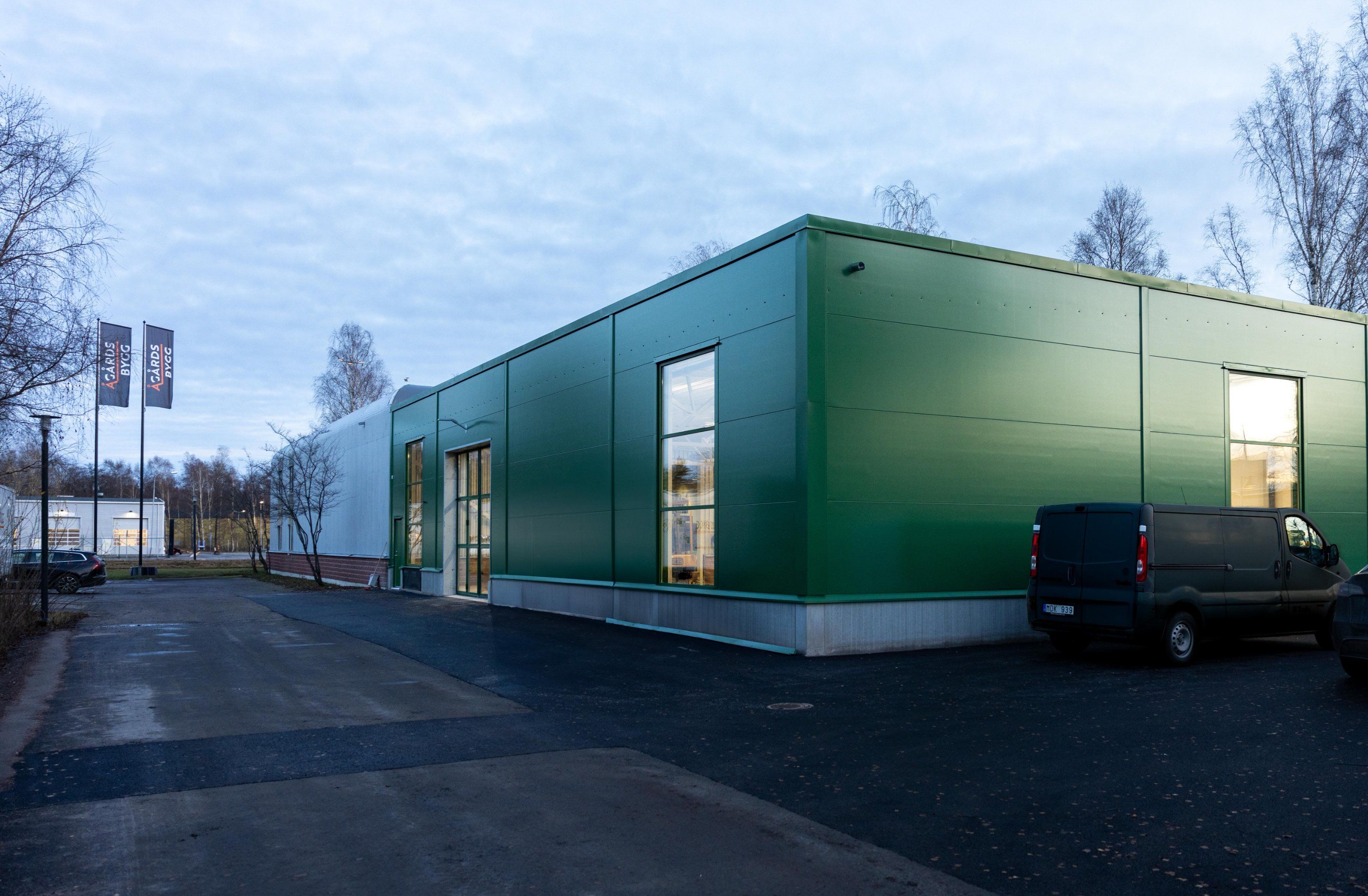 Tillbyggnation GS Material, industri i Värnamo byggd av Ågårds Bygg